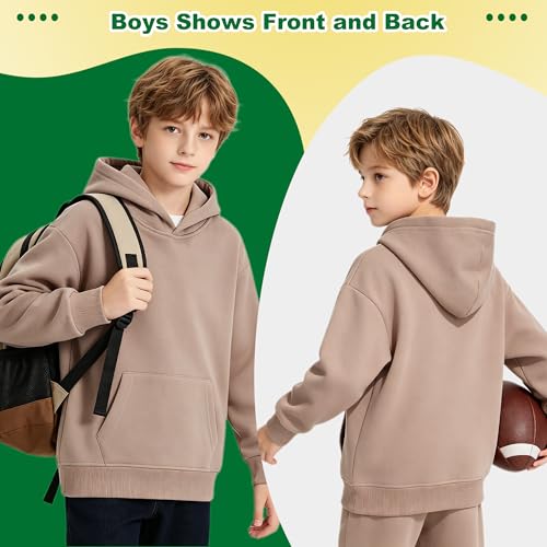 Image of Kids Athletic Pullover Hoodie Sweatshirt with Pocket Tops,2-12Years | Boys and Girls Fleece Hooded Christmas Halloween Teen Girls Athletic Hoodie Solid Color Lightweight Classic Kids Clothes