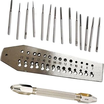 Mini Tap and Die Set 14 Taps & Screwplate & Pin Vise Set 0.7-2mm Jewelry Making