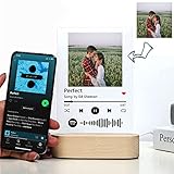 Personalized Acrylic Song with Photo - Custom Album Cover Spotify Music Plaque, Glass Art LED Night Light Gifts for Lover