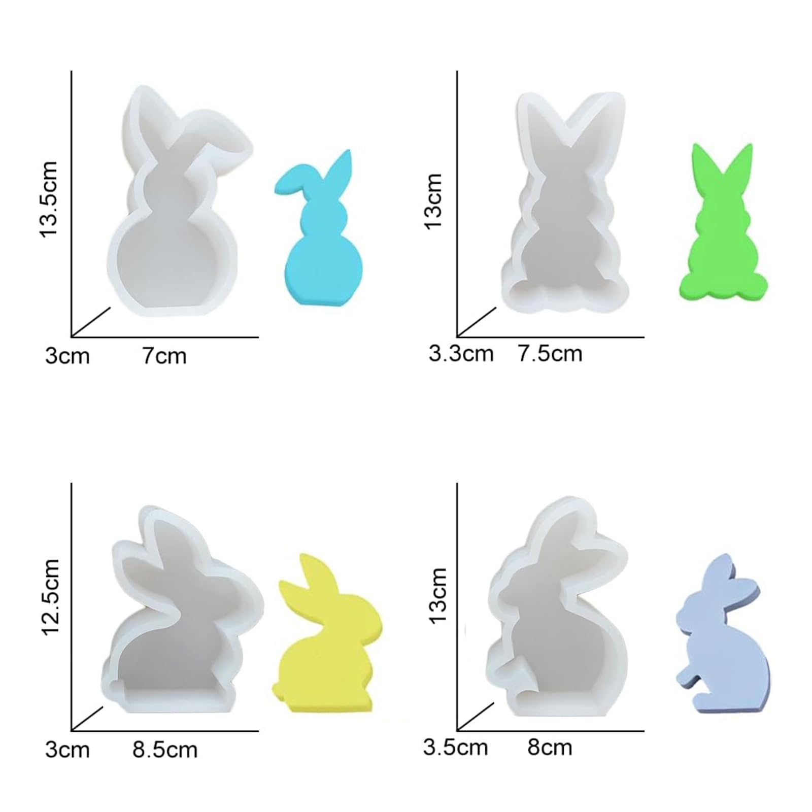 Stampini Silicone Per Pasqua - 4 Forme Coniglietti 3D - Foto 7