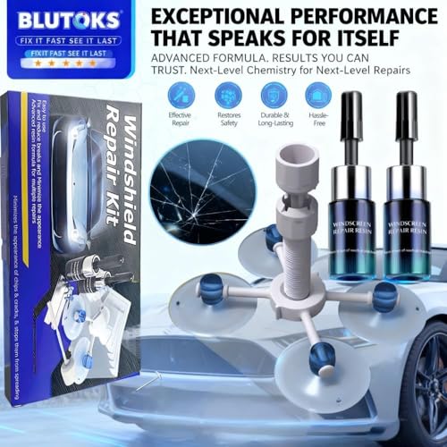 Image of Windshield Repair Kit - Nano Glass Repair Fluid for Chips & Cracks | Quick Fix, Works on for Chips and Cracks,Cracks Gone Glass Repair Kit, Automotive Windscreen Repair Tool Nano Repair Liquid (Navy)