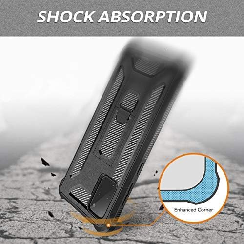 Dexnor S20 5G Case, Galaxy S20 Case with Kickstand Full Body Heavy Duty Military Grade Protection Defender Shockproof TPU Bumper Rugged Protective Case for Samsung Galaxy S20 5G 6.2" Black