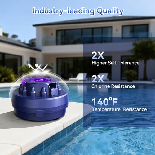 Image of Cordless Robotic Pool Vacuum with Dual high-Powerful Motors Provide Strong Suction, 100 Min Runtime, Self-Parking, Pool Cleaner Robot for Above /In-ground Flat Pool up to 960 Sq.ft