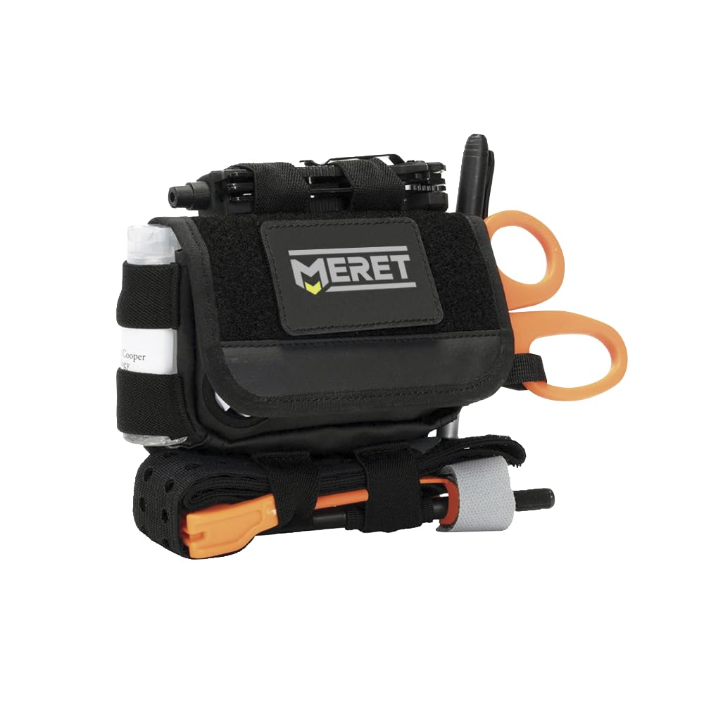 MERET EFAK PRO X Tactical First Aid Kit Pouch – MOLLE Organizer with Rugged Construction and Elastic Loops – Compact Emergency Response Gear – Tactical Black