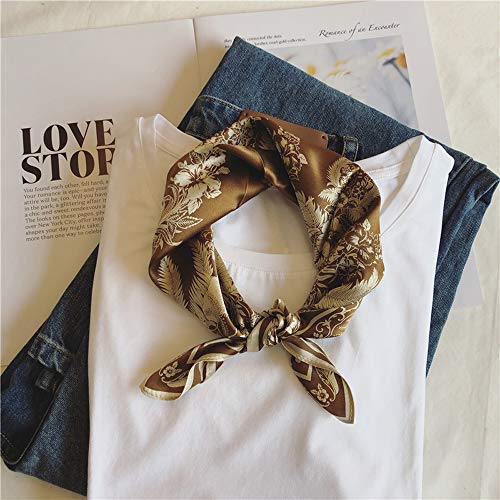 Square 100% Silk Scarves - 21" x 21" - Digital Printed Neckerchief Lightweight Scarf（4 Colors Available）2