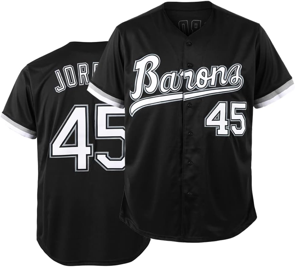 90s Outfit for Men and Women,Barons #45 Unisex Hip Hop Clothes,Baseball Jersey Shirts for Party Baseball Gift
