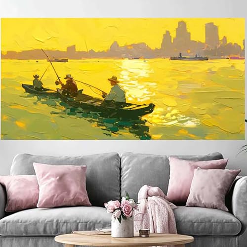 Peinture diamant paysage 5D : votre pause détente créative avec le kit Lac 50x100cm