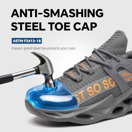 Image of Furuian Steel Toe Shoes for Men Women Slip On Comfortable Safety Shoes