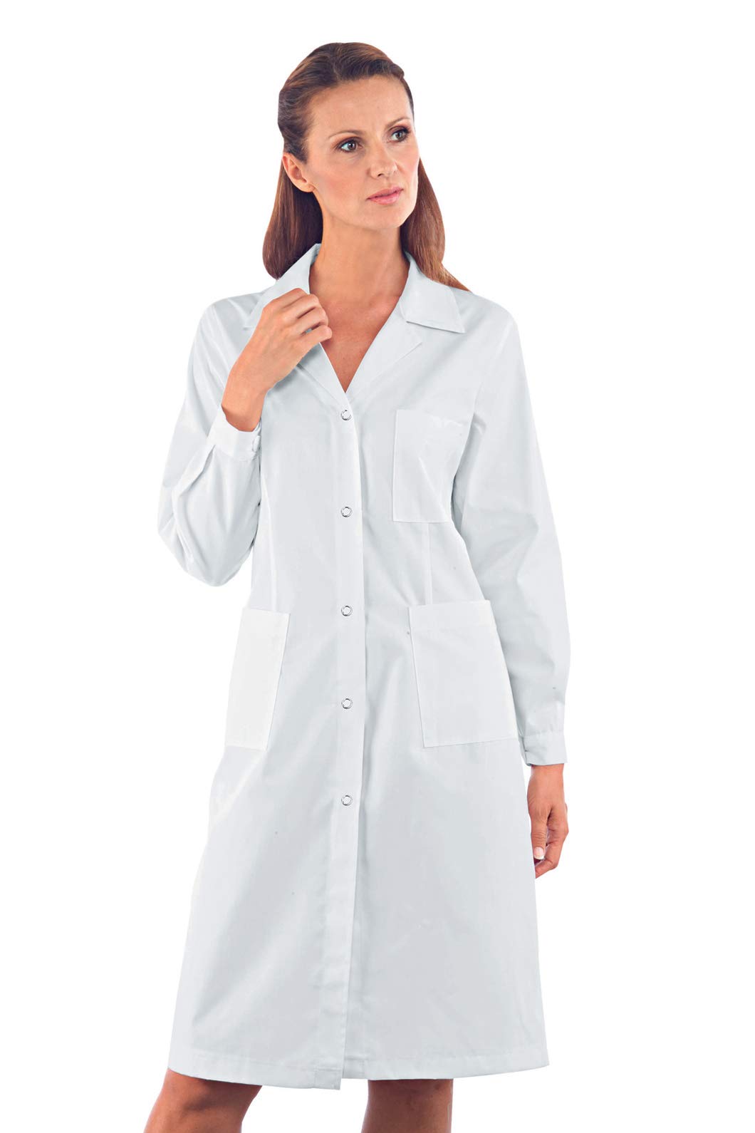 IsaccoWomen's Tunic with Press Studs Short Sleeve White