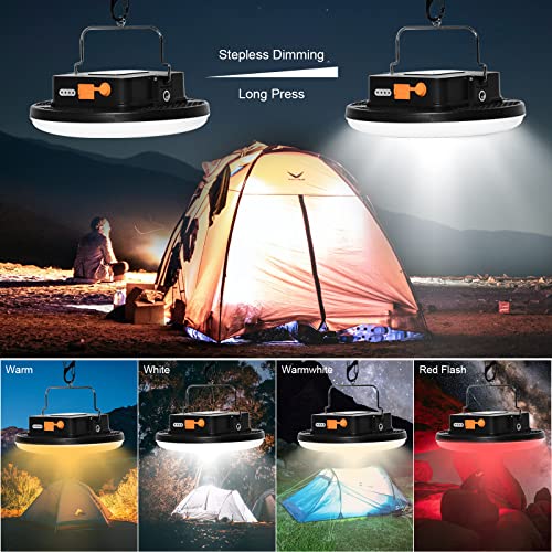 Image of IODOO 16500mAh 60W Rechargeable Camping Light with Remote 3000LM 2700 /4000 /6500K LED Camping Lantern Portable IP65 Waterproof Tent Lights Power Failur