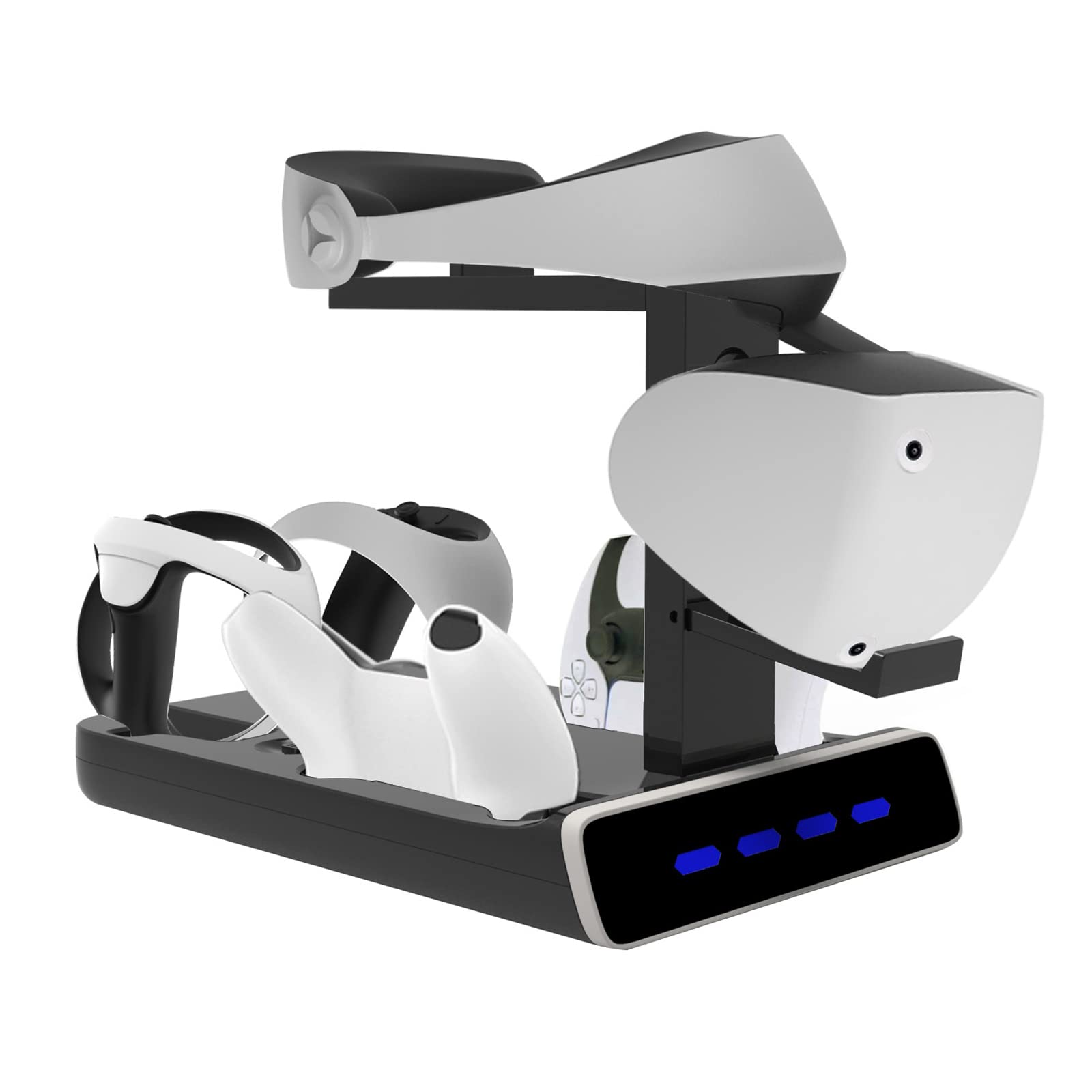 Controller-Ladestation mit VR-Headset-Display-Ständer, Controller-Ladestation & LED-Anzeigen, kompakte Größe Headset-Ständer Ladegerät