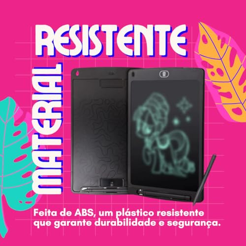 Lousa Mágica Infantil Digital 10 Polegadas - Grande, Resistente a Queda, Caneta Inclusa, Diversão e