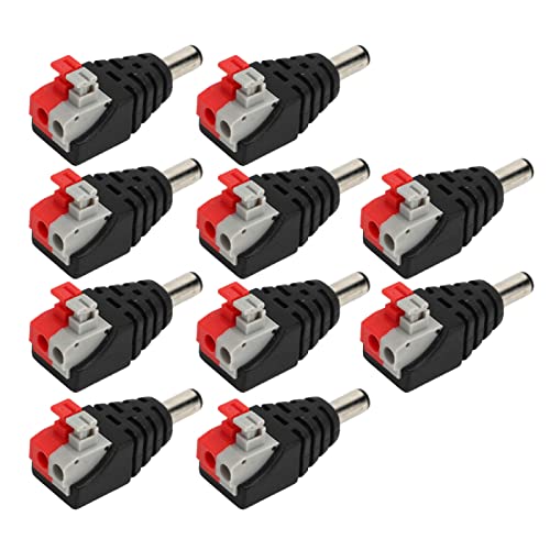 Hyuduo Conector Coaxial Macho BNC, Conector Macho BNC, Cable Coaxial de 10 Piezas Terminal de Cámara de Video Adaptador Enchufe AV para CCTV, Conectores y Adaptadores