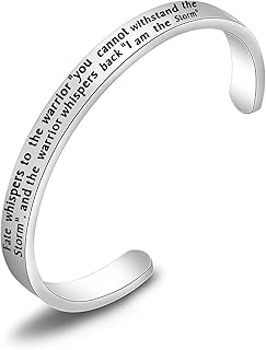 Inspirational Encouragement Gift I am The Storm Quote Bracelet Fate whispers to the warrior you cannot withstand the storm the warrior whispers Back