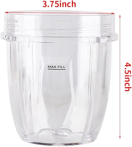 Miniatura 3 de Paquete de 2 piezas de repuesto con tapa, compatible con Ninja Blender Auto iQ BL480 BL482 BL642 NN102 BL682 BL450 BL2013 (2 12 onzas)