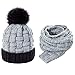 BAONUANM Ensemble De Chapeau pour Enfants,Chapeau Gris D’Enfants D’Hiver avec Le Chapeau D’Écharpe Tricoté en Coton De Peluche Chaud D’Écharpe pour des Filles Garçons Hiver Bébé Chapeau Écharpe Cha