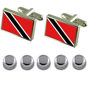 Select Gifts Shirt jurk studs Trinidad & Tobago vlag manchetknopen