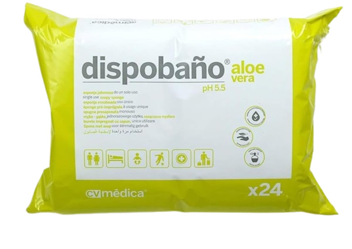 Villaclinic Esponjas desechables 120 UNIDADES con aloe vera, jabonosas, para niños y adultos, hidratantes, suaves
