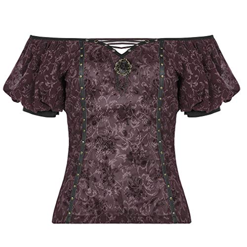 Haut Carmen Punk Rave Espresso Flowers extensible pour silhouette sublimée