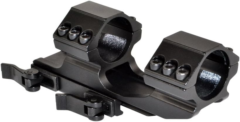 / Picatinny Rail Cantilever Scope Mount/Quick Release Cam Locks / 1" Scope Tube Diameter/Medium Profile 1.15" Base to Ring Center