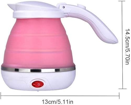 Miniatura 2 de Caldera de agua de acero inoxidable 304 de 16.9 fl oz, plegable de viaje, hervidor eléctrico de silicona de grado alimenticio, plegable, portátil,