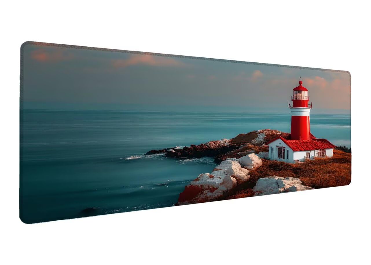 Gamingowa podkładka pod mysz XXL, 1000 x 500 x 3 mm, podkładka pod mysz, duży ocean, podkładka na biurko, antypoślizgowa gumowa podstawa, na biurko, szyte krawędzie, podkładka pod mysz, mata na biurko