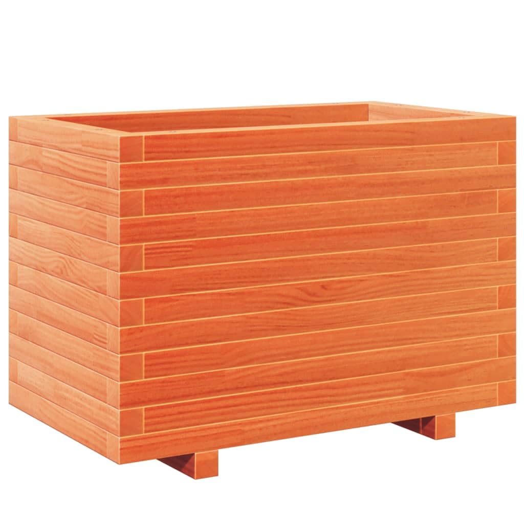 Jardinière rectangulaire bois robuste de 70 cm de long pour aménagement de jardin