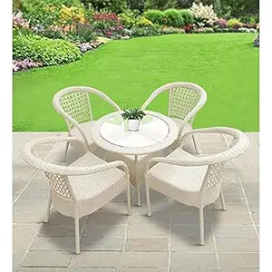 Artic Fashion D-8 Outdoor Furniture Garden Patio Seating Set 4+1 (4 Chairs, 1 Table Set) Balcony Furniture Coffee Table Set