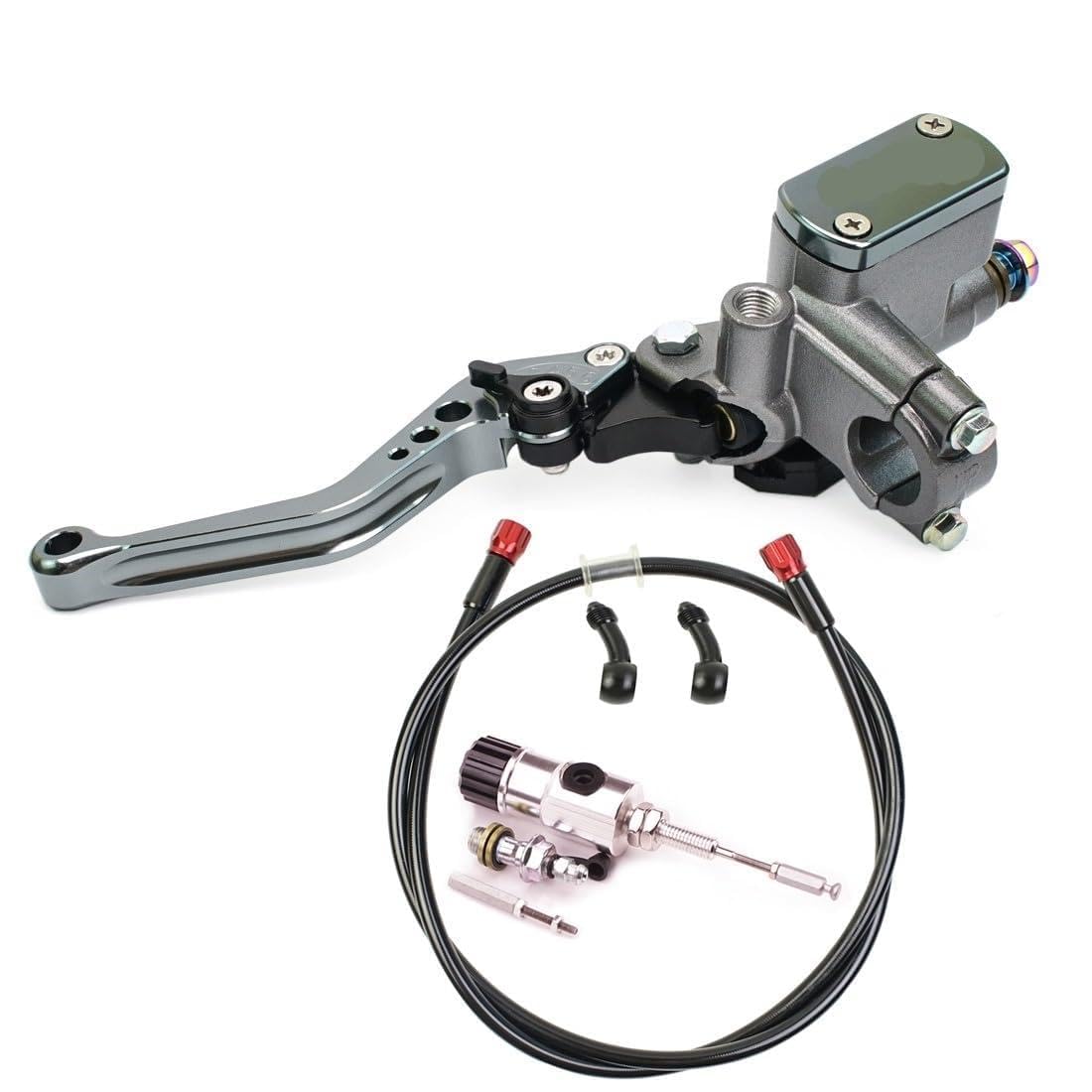 Kit d'embrayage hydraulique moto universel avec maître-cylindre et levier argent