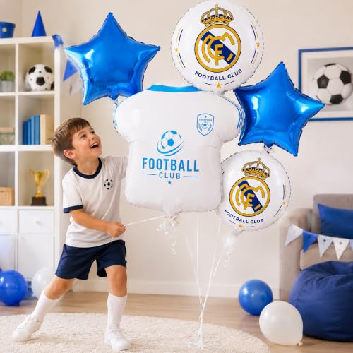 Image of 5 Pcs Football Theme Foil Balloon Set for Birthday Party Decoration | Jersey Balloons | Sports Theme Birthday, Kids Football Party Decoration Supplies