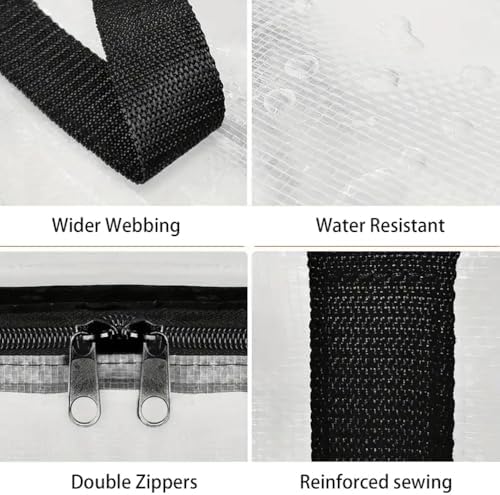 Extra Large Heavy Duty Moving Bags - Waterproof Duffle with Backpack Straps, Ideal for College Dorms & Oversized Clothes, 3 Pack with Strong Handles & Zipper