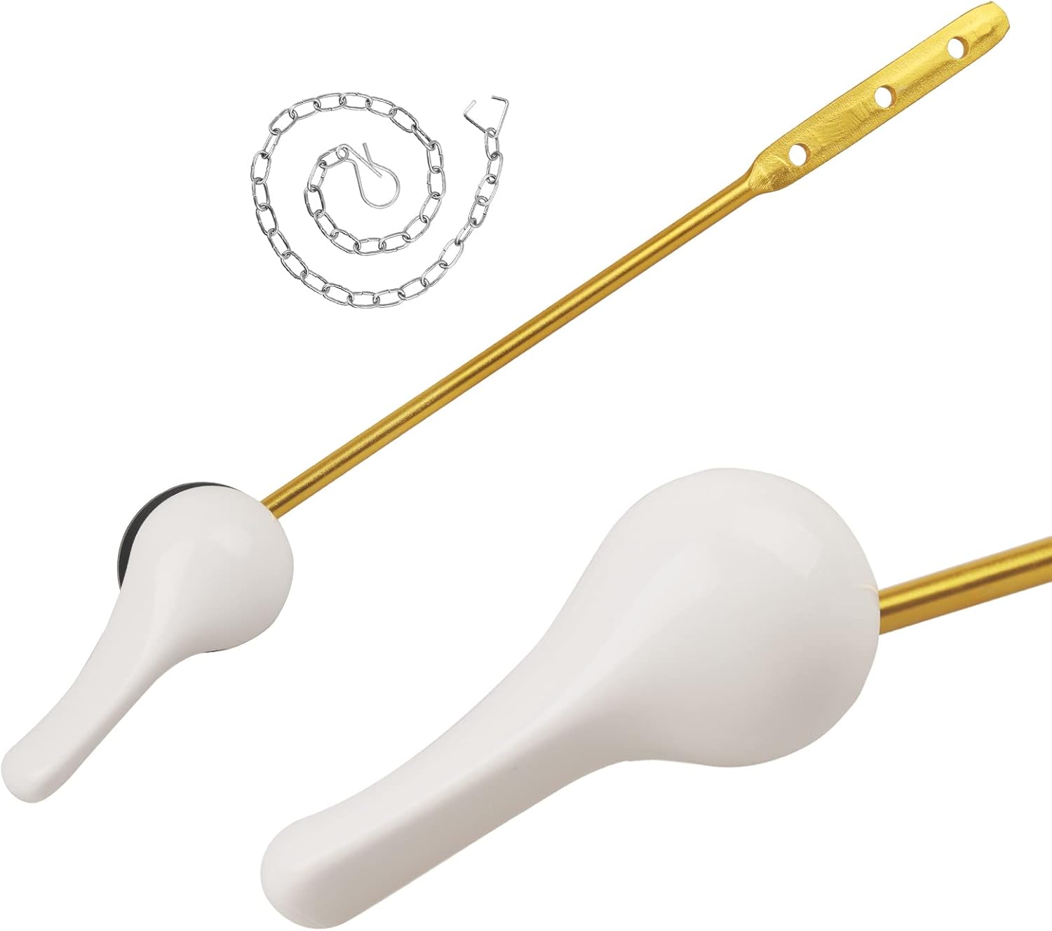 Opzour Toilet Handle Replacement Kit, Toilet Flush Handle with Stainless Steel Flapper Chains