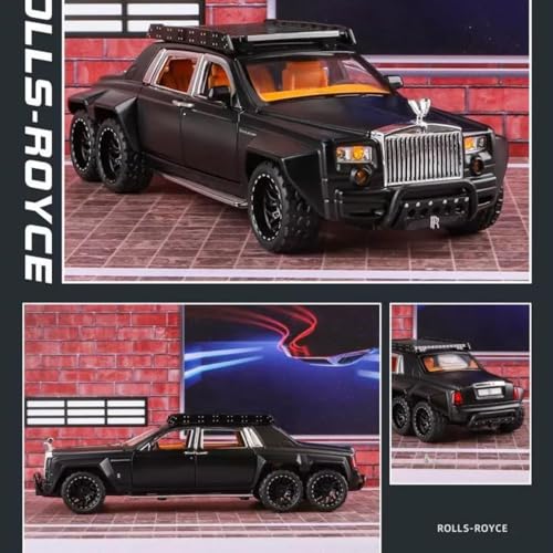 Image of Rolls Royce Phantom 6x6 Model Car 1:32 Scale Exclusive Alloy Metal Pull Back Die-cast Car Toy with Openable Doors & Light Music Boys Toys for Kids (Phantom 1:32 6x6)【Colors as Per Stock】