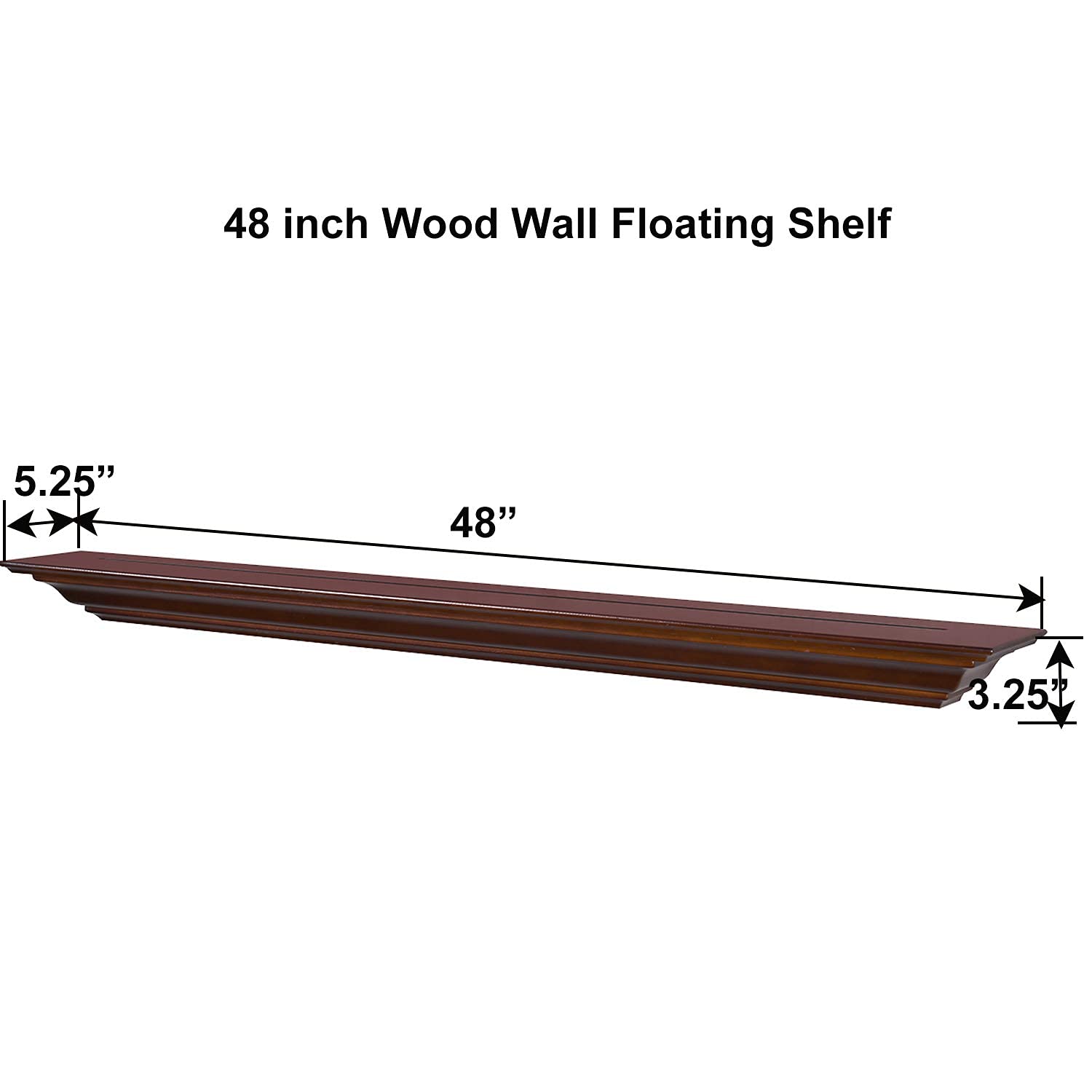 Buy WELLAND Pine Wood Fireplace Mantel Shelf 48 Inch Length Wall