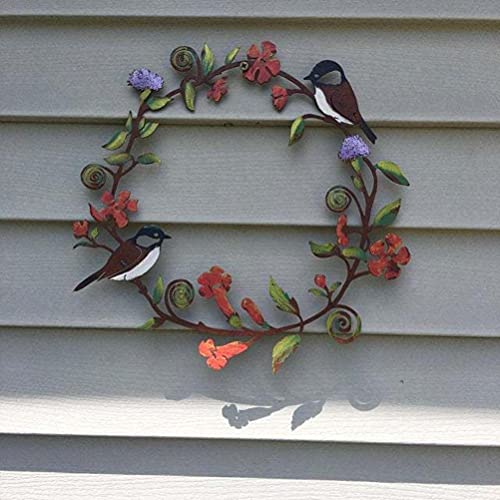 Couronne de fleurs en acier inoxydable de décoration murale extérieure - 6