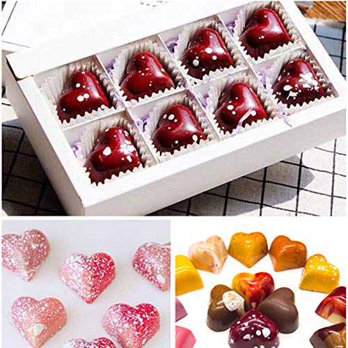 Polycarbonate Chocolate Mold, Sweet Candy Diy Mold 21 Mini Heart Shaped Clear Plastic Pc Handmade Chocolate Making Mold Pastry Dessert Baking Pan Cake Decoration Tool For Mousse, Jelly, Candy, Chocola #TOP7
