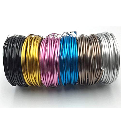 EXCEART 2Mm Fio Artesanal de Alumínio Armação de Metal Flexível Linha Artística Linha Beading Floral