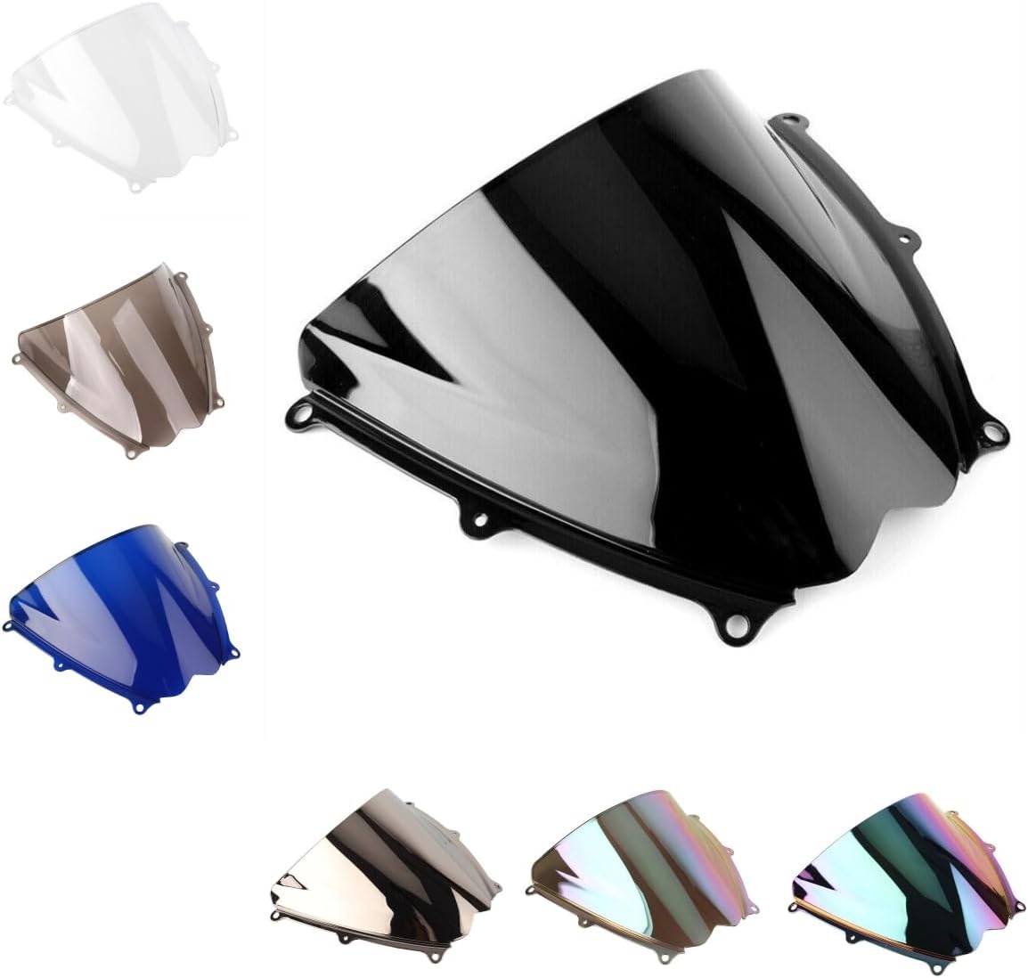 Motorcycle Front Windscreen Windshield Protection ABS Plastic Wind Deflector Screen Fit For Suzuki GSXR1000 K7 GSXR 1000 2007-2008 (Silver)