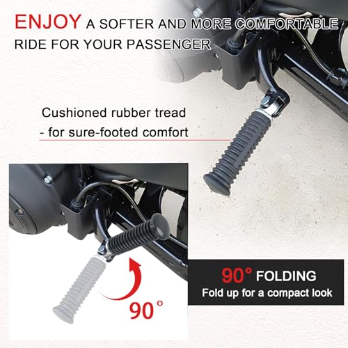 Image of Passenger Footpeg w /Mount Kit,Rear Passenger Footrests Pedal w /Mount Kit for Harley Sportster Forty-Eight 48 Seventy-Two 72 883 1200 2014-2022,Chrome