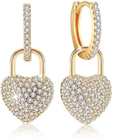 Richapex Oorbellen goud, 18K vergulde kleine creolen, sieraden voor dames en meisjes, hypoallergene gouden creolen, verjaardagscadeau voor vrouwen ( blauw), 25,6 mm*13,5 mm, Geelgoud, Synthetische