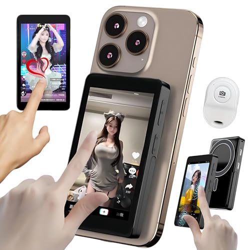 Wireless Vlog Selfie Monitor Touch Screen for iPhone & Android, RK-X40P Multi-touch 2300mAh Magnetic Phone Vlog Selfie Monitor S