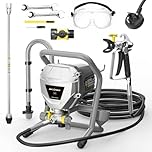InoKraft MaXpray M1 Airless Paint Sprayer, 207 Bar Max Pressure, Covers up to 7 m²/min, 466W Thinning-Free Paint Sprayer for Walls and Ceilings, Wood & Metal, 7.6m Hose, Extension Pole & Accessories