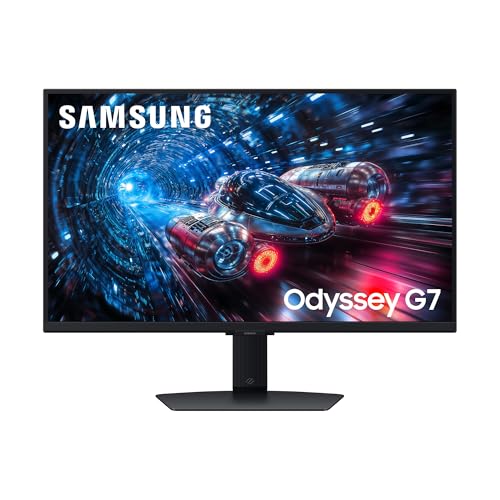 Samsung 27 Zoll Odyssey G70F Gaming Monitor PC-Bildschirm mit IPS-Panel 3.840 x 2.160 Pixel (UHD) 180 Hz (4K)/360 Hz (Full HD) 1 ms (G/G) AMD FreeSync Premium Pro NVIDIA G-Sync LS27FG702EUXEN
