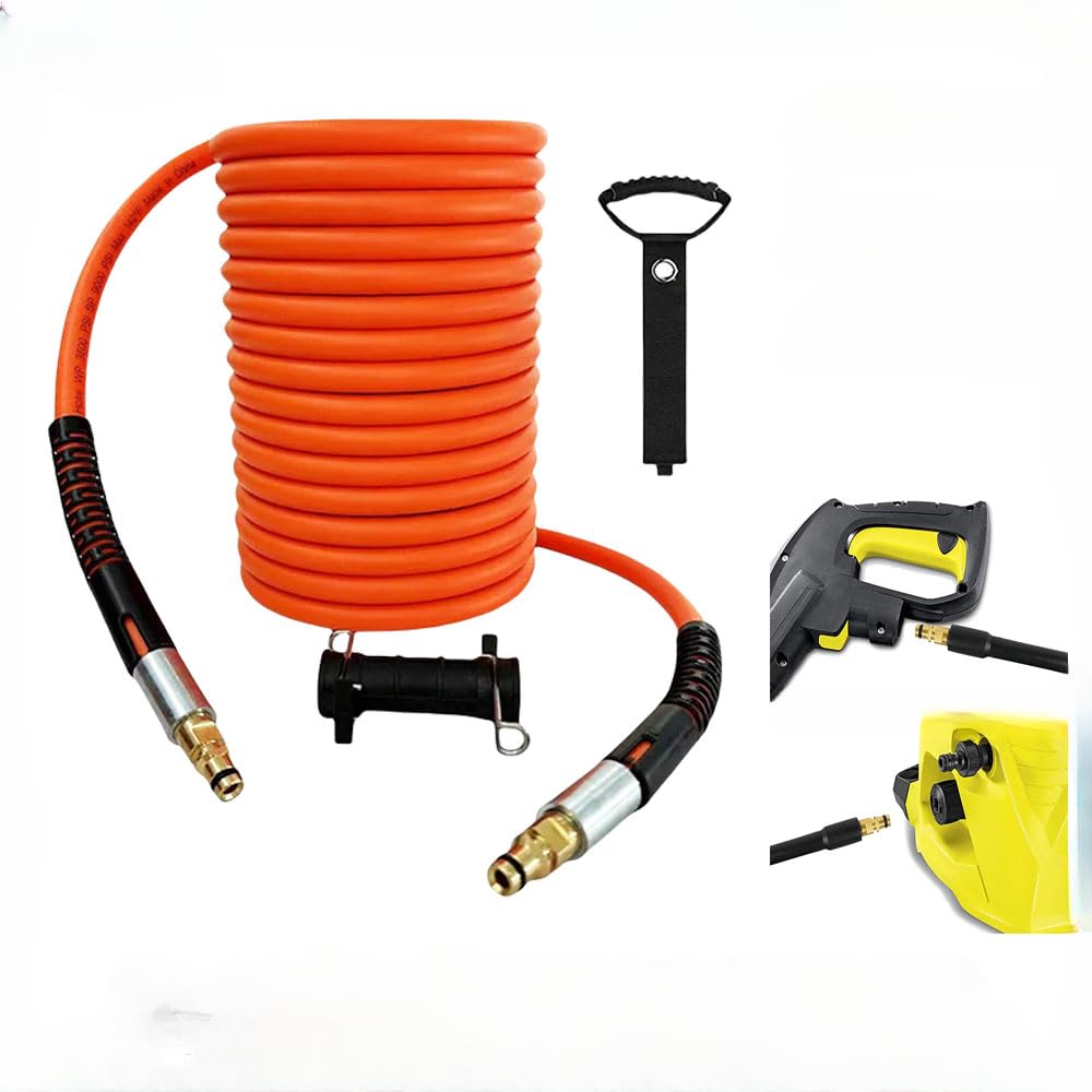 Generic Super Flexible Pressure Washer Hose Pipe Cord Kink Resistant Power Washer Cleaning Extension Hose for Karcher K2~K7 Sink (10M,Karcher-9mm)