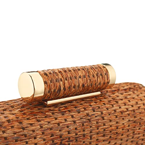 Yyw Straw Clutch Purse For Women Wedding Hand-Woved Evening Straw Handbag Party Wedding Summer Beach Bag Wicker Clutch (Brown) #TOP4