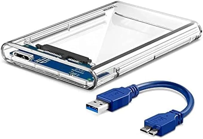 Image of Sound Tech 2.5 Inch SSD /HDD SATA Casing: Transparent Hard Disk Enclosure for Effortless USB 3.0 Connectivity, Featuring Screwless Tool-Free Installation /Plug and Play