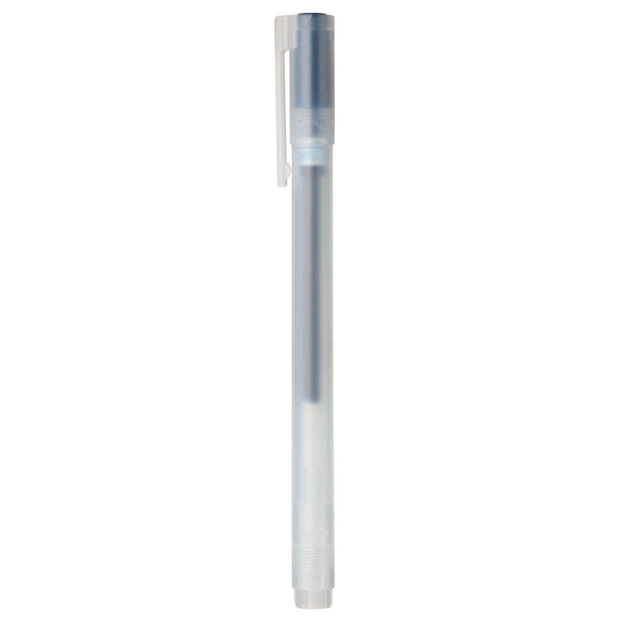 MUJI - Bolígrafo de tinta de gel suave de 0,38 mm, color azul y negro, 10 unidades