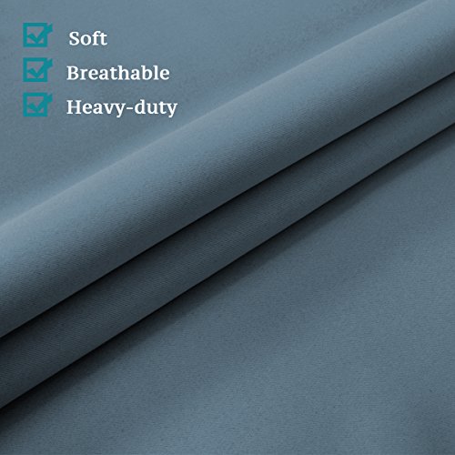 Blackout Tricia Window Door Curtains, Privacy French Door Curtain Panels - Room Darkening Thermal Insulated Door Curtain Drapery, Stone Blue Energy Efficient 2 Panels, 26 X 68 Inches #TOP2