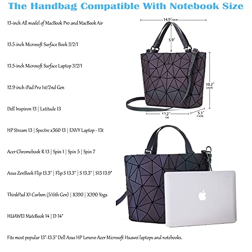 Esovio Irregular Geometric Luminous Shoulder Bag And Handbags For Lady Grid Holographic Reflective Purses Totes Shopping Rucksack #TOP2