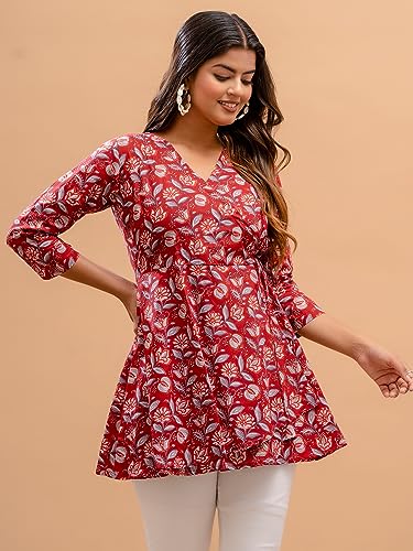 Image of feranoid Women Cotton Angrakha Kurti